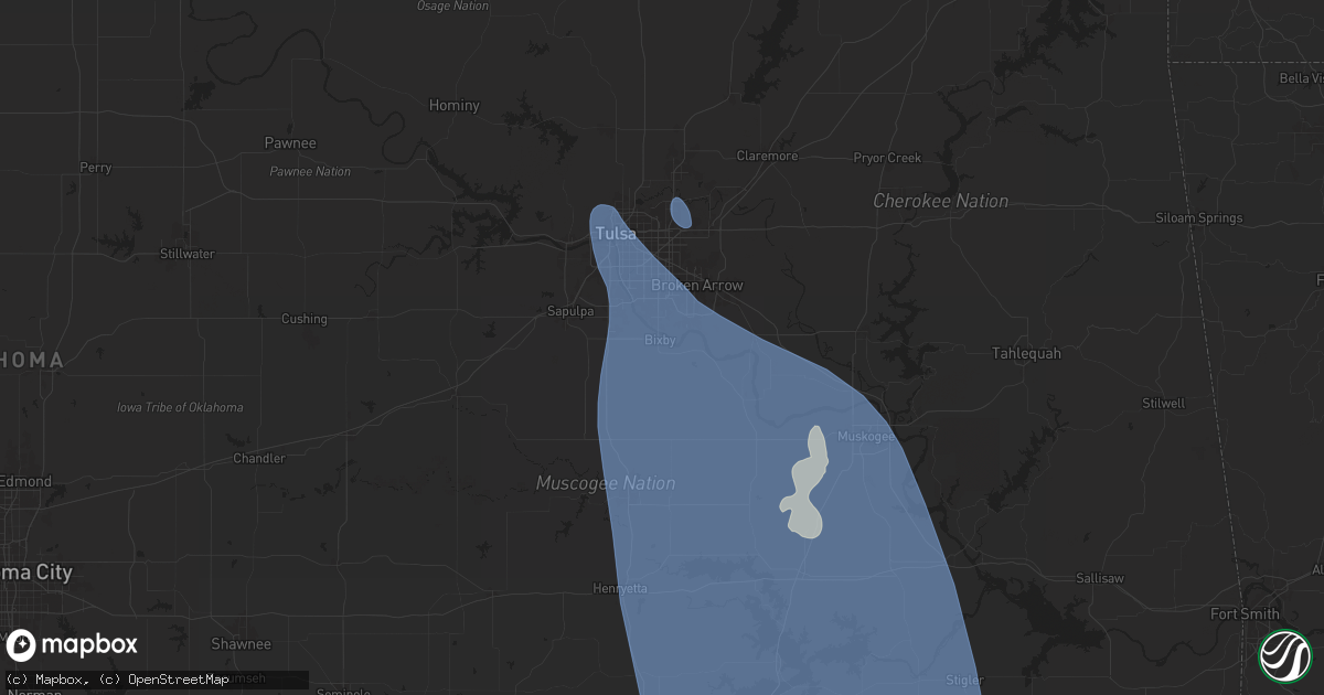 Hail map in Bixby, OK on June 26, 2024