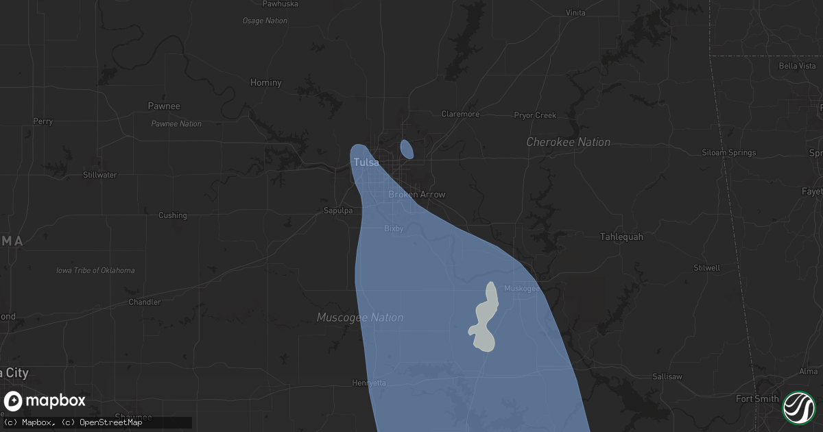 Hail map in Broken Arrow, OK on June 26, 2024