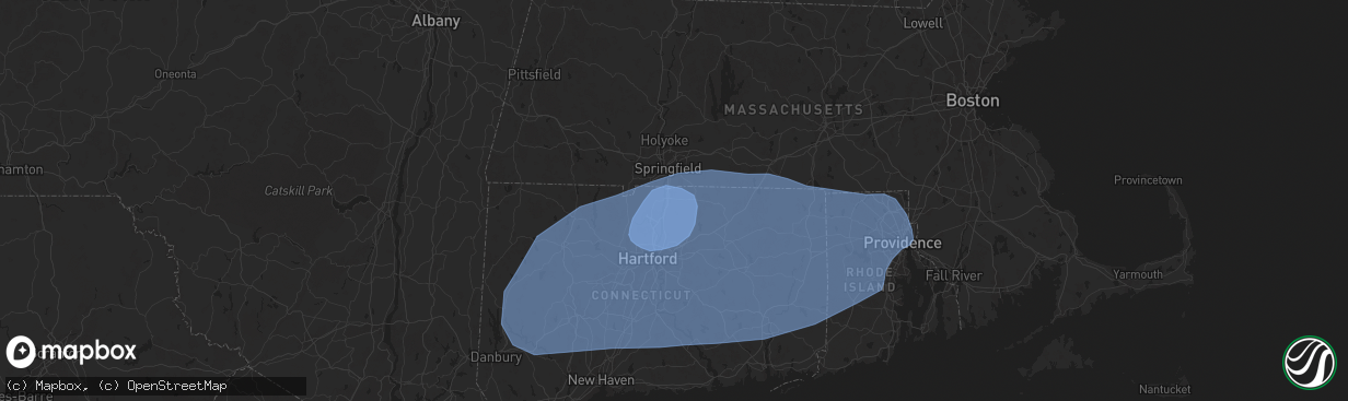 Hail map in Enfield, CT on June 26, 2024