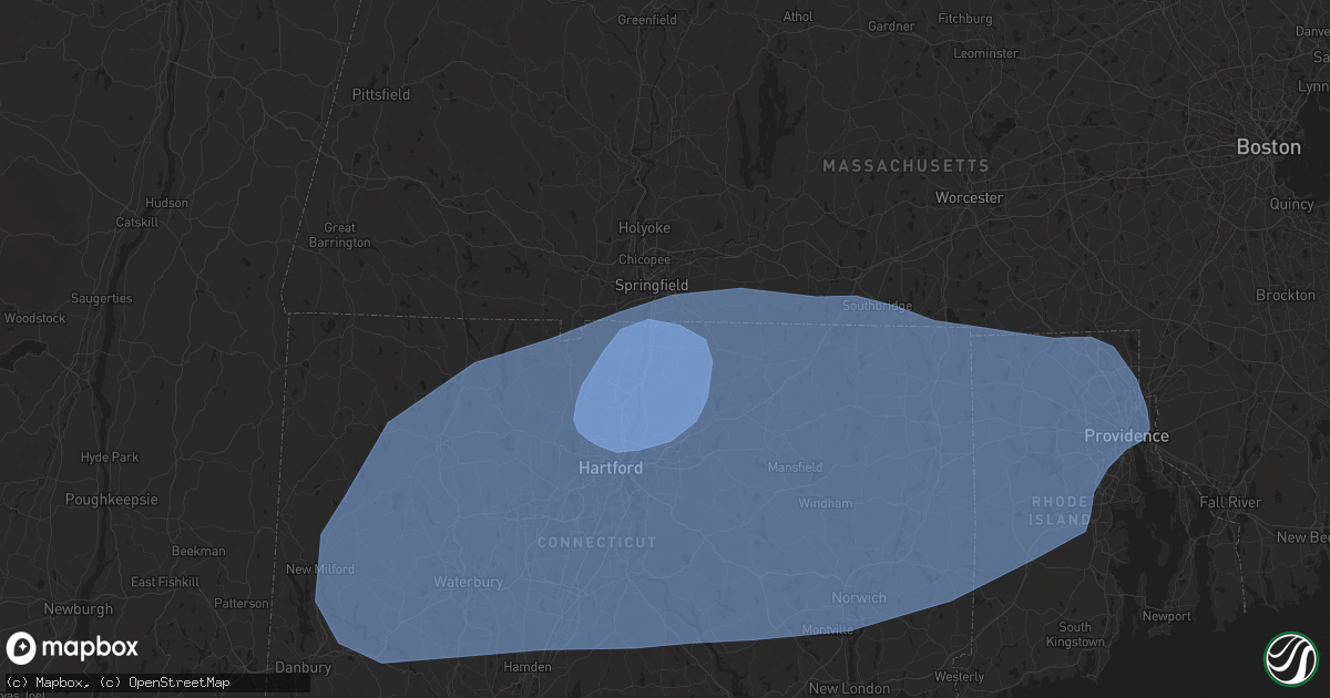 Hail map in Enfield, CT on June 26, 2024