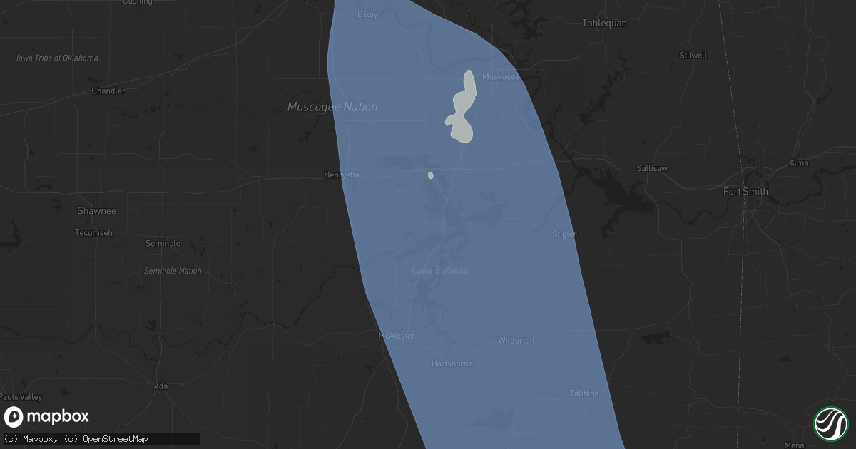 Hail map in Eufaula, OK on June 26, 2024