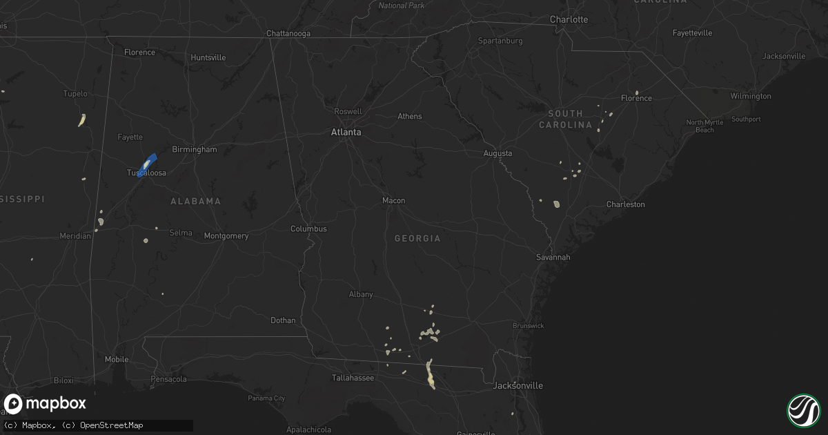 Hail map in Georgia on June 26, 2024