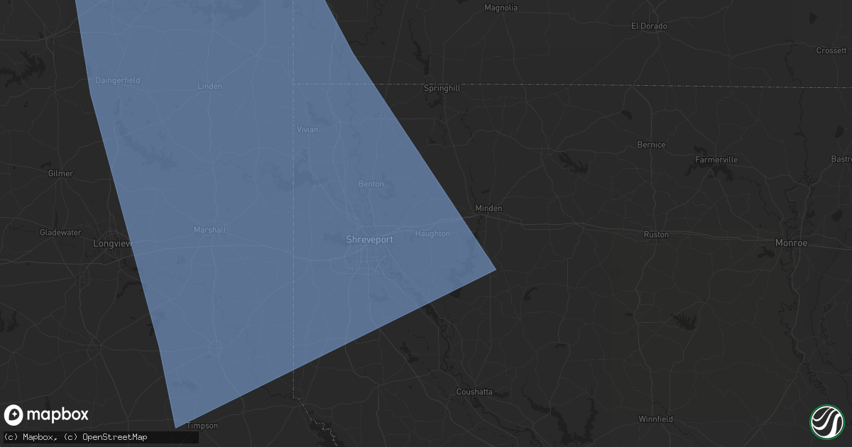 Hail map in Haughton, LA on June 26, 2024