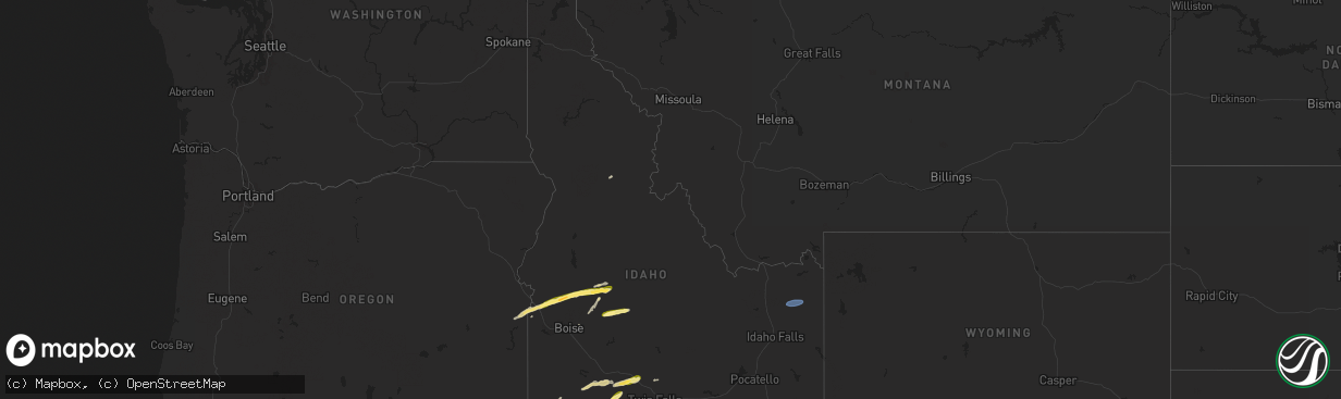 Hail map in Idaho on June 26, 2024