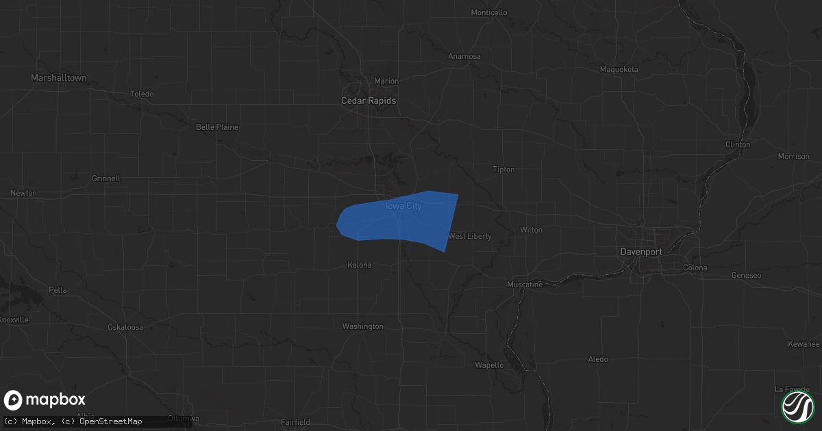 Hail map in Iowa City, IA on June 26, 2024