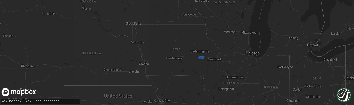 Hail map in Iowa on June 26, 2024
