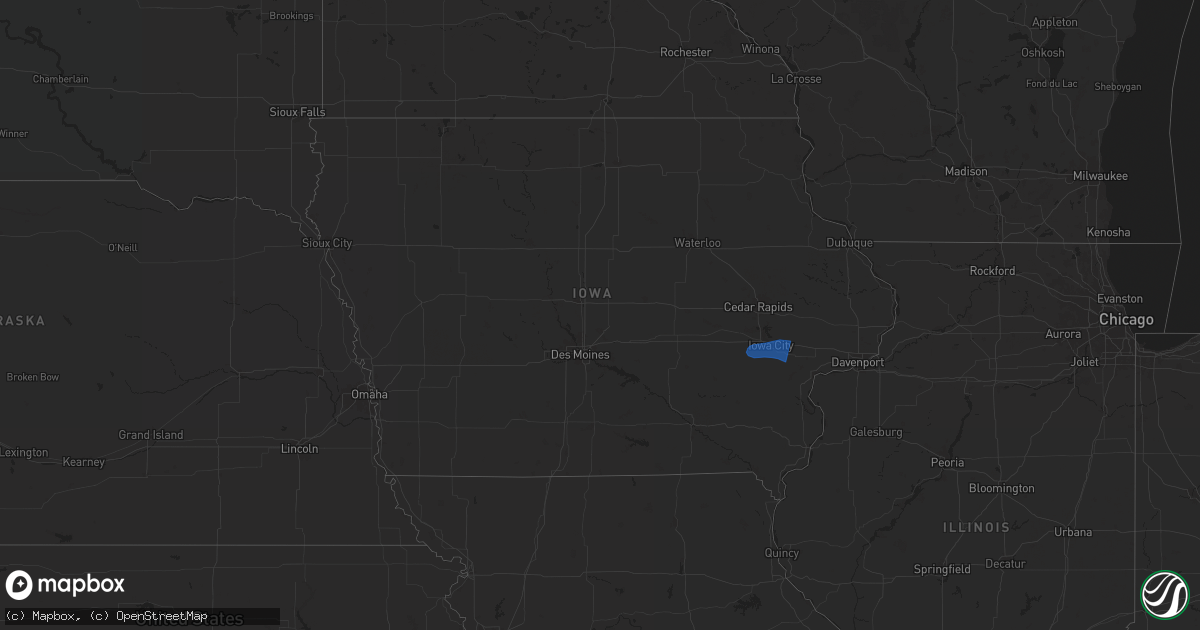 Hail map in Iowa on June 26, 2024