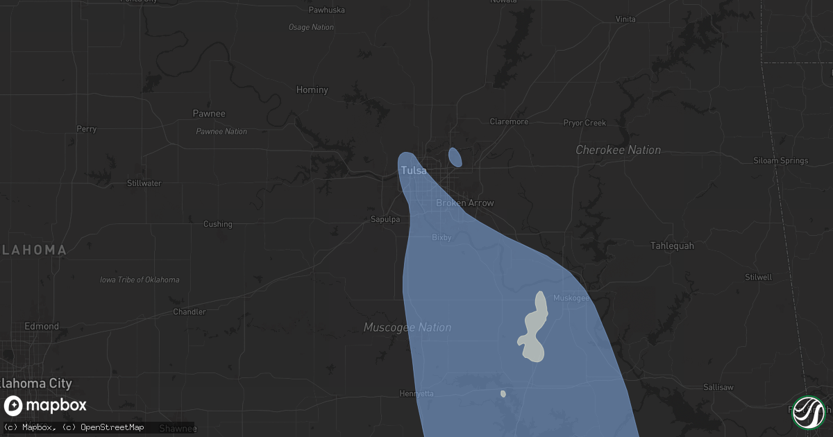 Hail map in Jenks, OK on June 26, 2024
