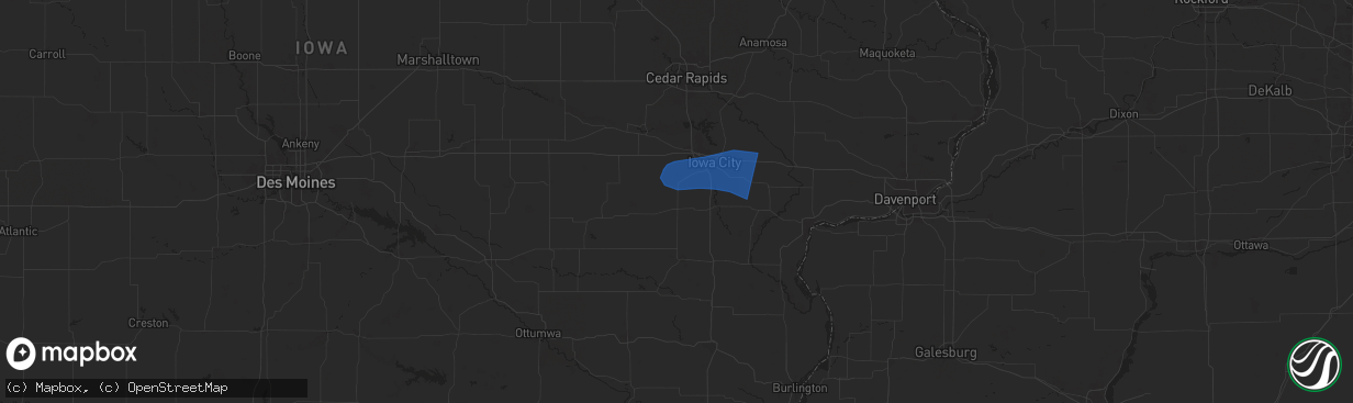 Hail map in Kalona, IA on June 26, 2024