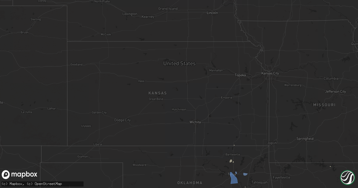 Hail map in Kansas on June 26, 2024