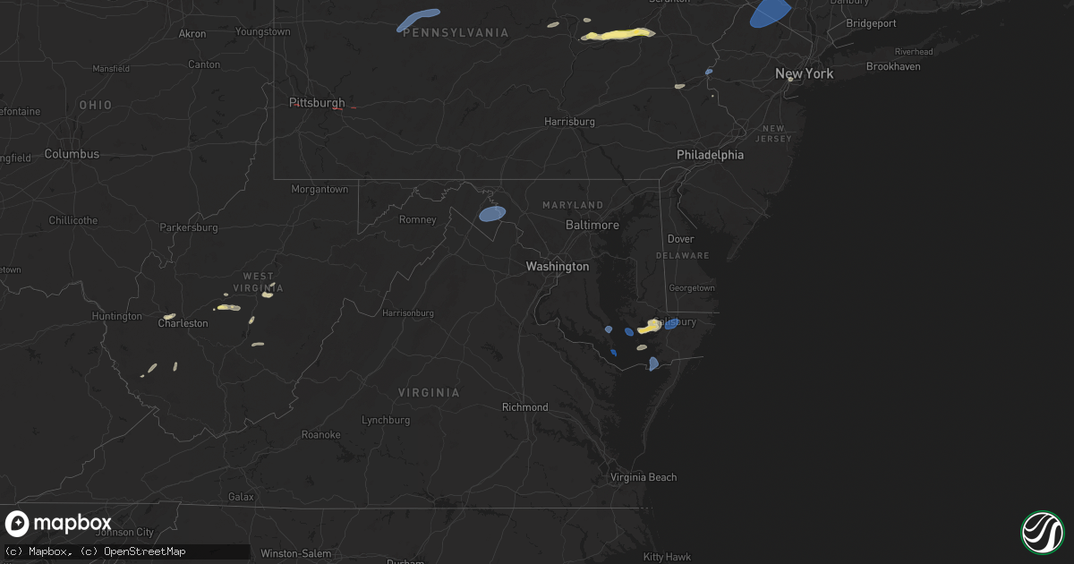 Hail map in Maryland on June 26, 2024