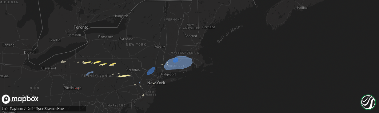 Hail map in Massachusetts on June 26, 2024