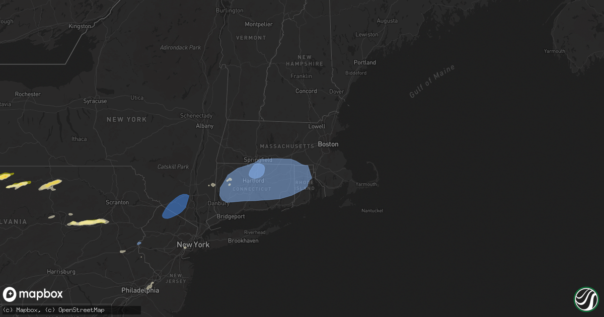 Hail map in Massachusetts on June 26, 2024