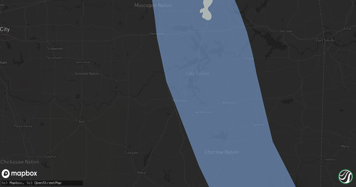 Hail map in Mcalester, OK on June 26, 2024