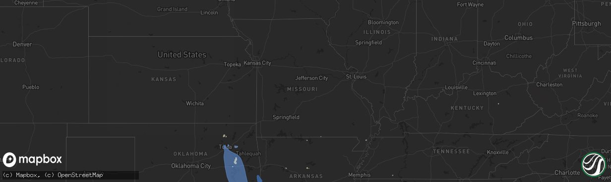 Hail map in Missouri on June 26, 2024