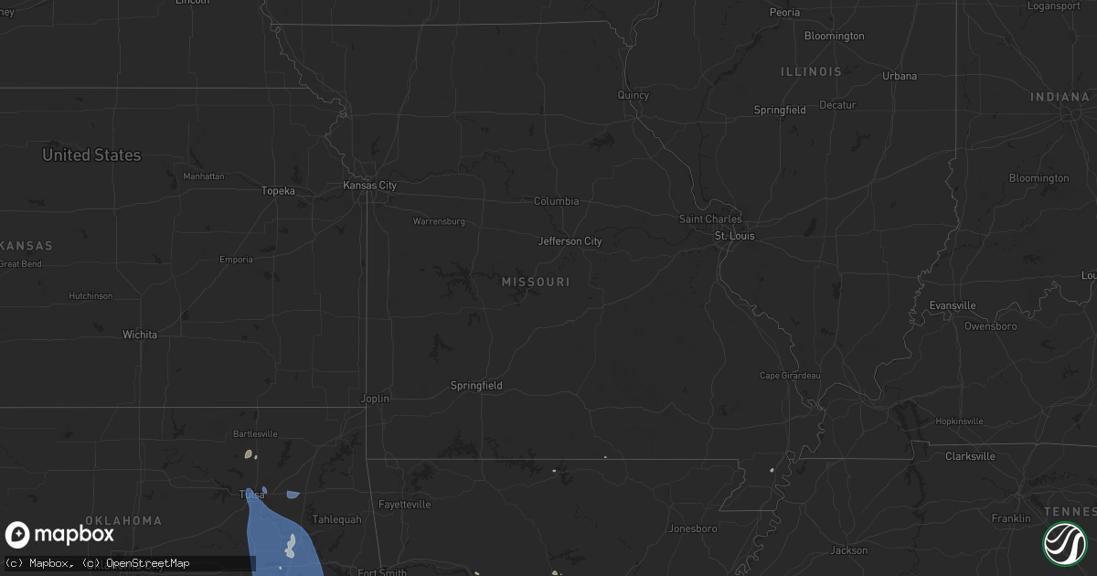 Hail map in Missouri on June 26, 2024