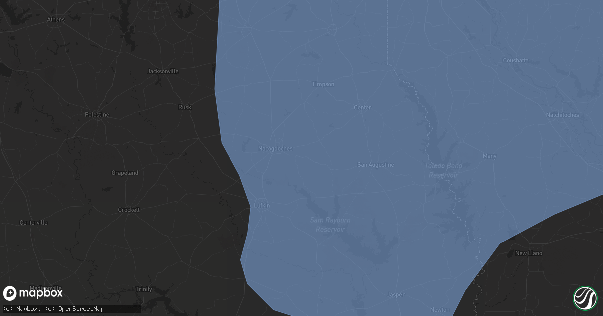 Hail map in Nacogdoches, TX on June 26, 2024