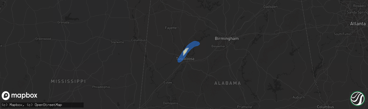 Hail map in Northport, AL on June 26, 2024