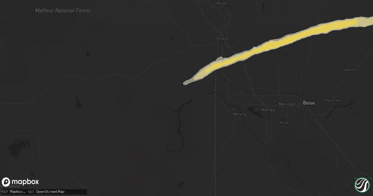 Hail map in Nyssa, OR on June 26, 2024