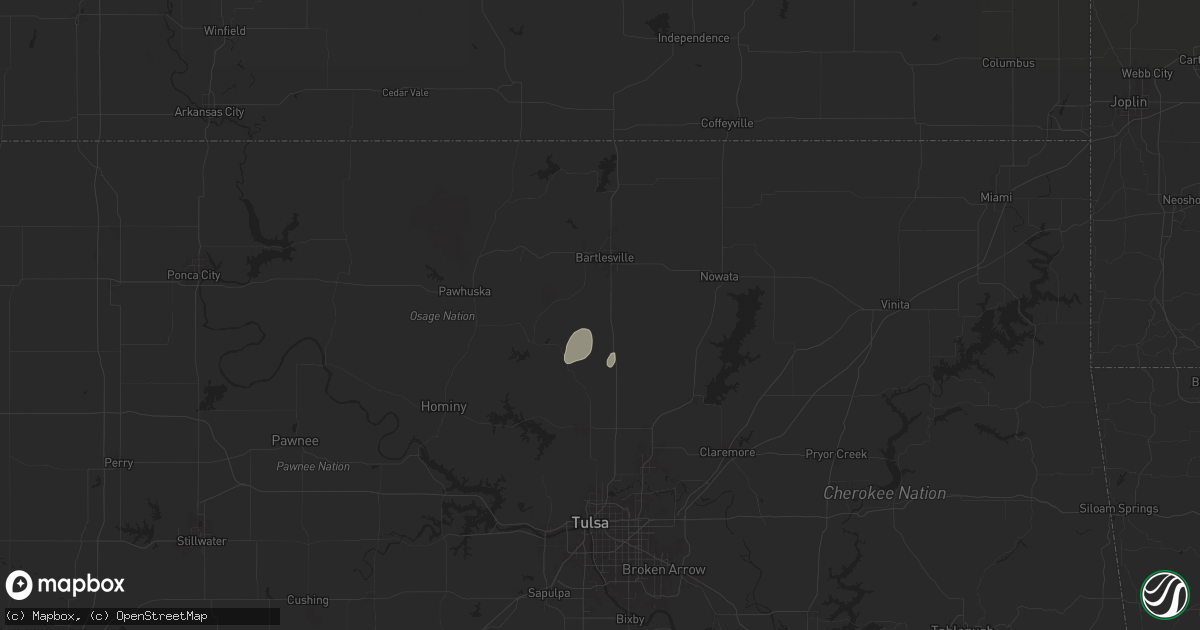 Hail map in Ochelata, OK on June 26, 2024