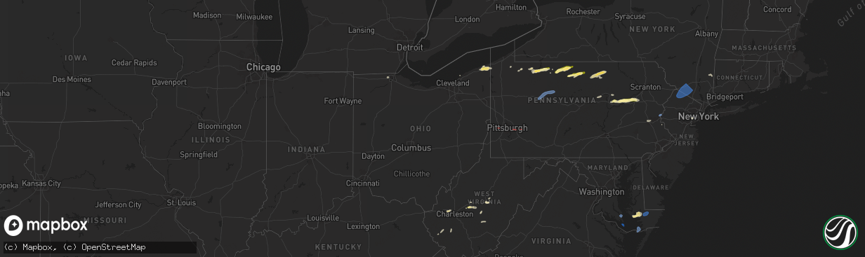 Hail map in Ohio on June 26, 2024