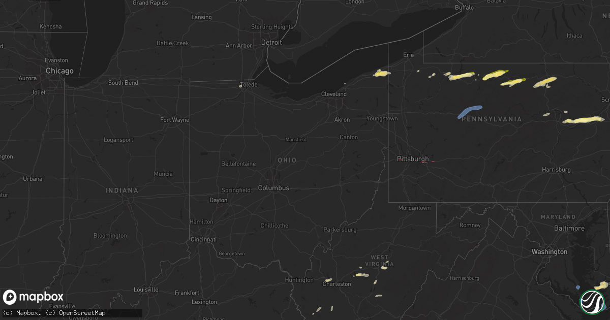 Hail map in Ohio on June 26, 2024
