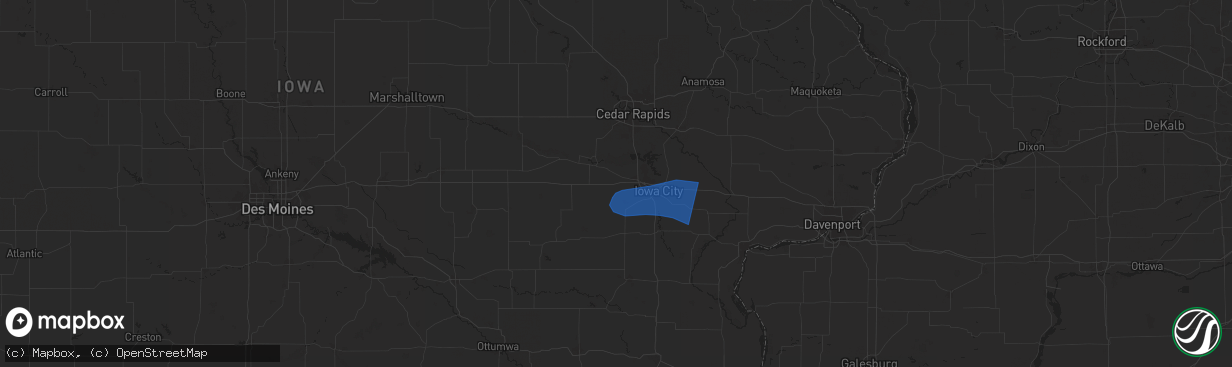 Hail map in Oxford, IA on June 26, 2024