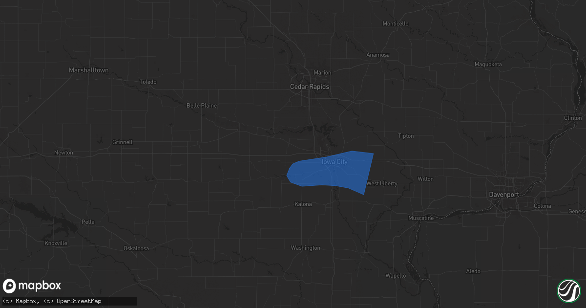 Hail map in Oxford, IA on June 26, 2024