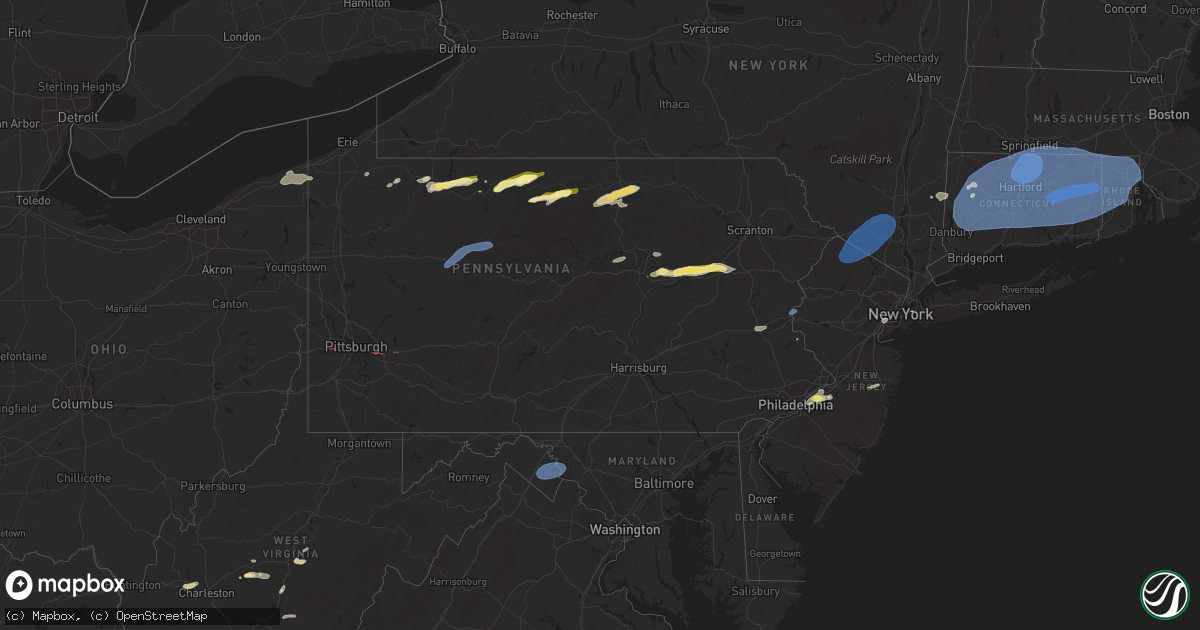 Hail map in Pennsylvania on June 26, 2024