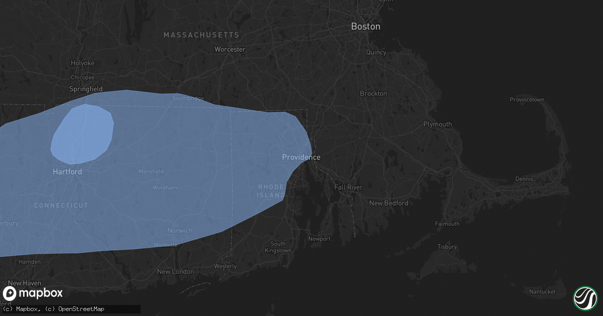 Hail map in Providence, RI on June 26, 2024