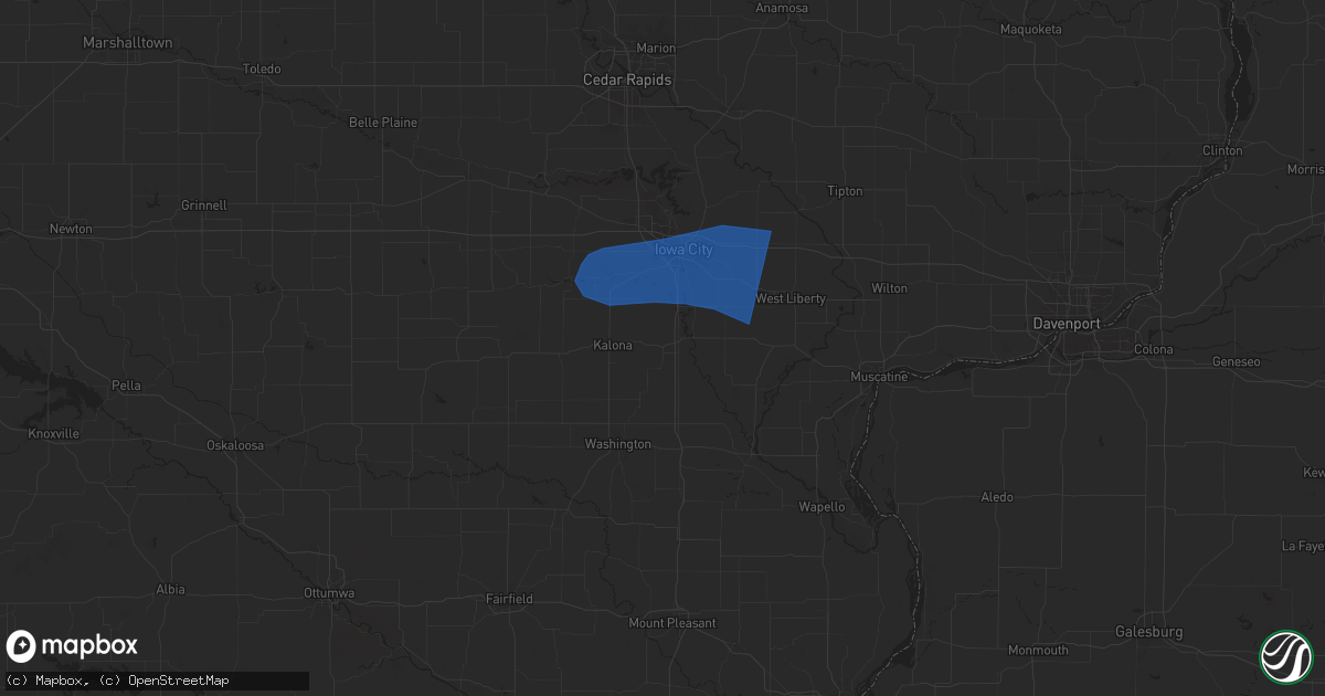 Hail map in Riverside, IA on June 26, 2024
