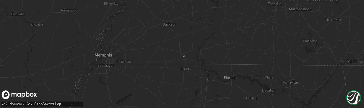 Hail map in Selmer, TN on June 26, 2024