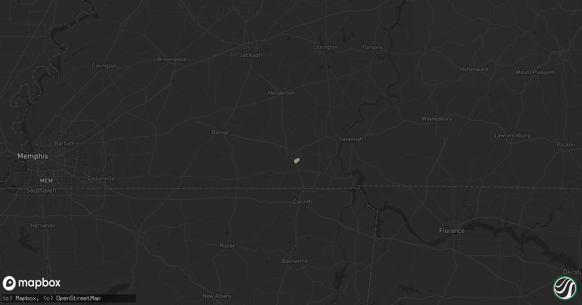 Hail map in Selmer, TN on June 26, 2024