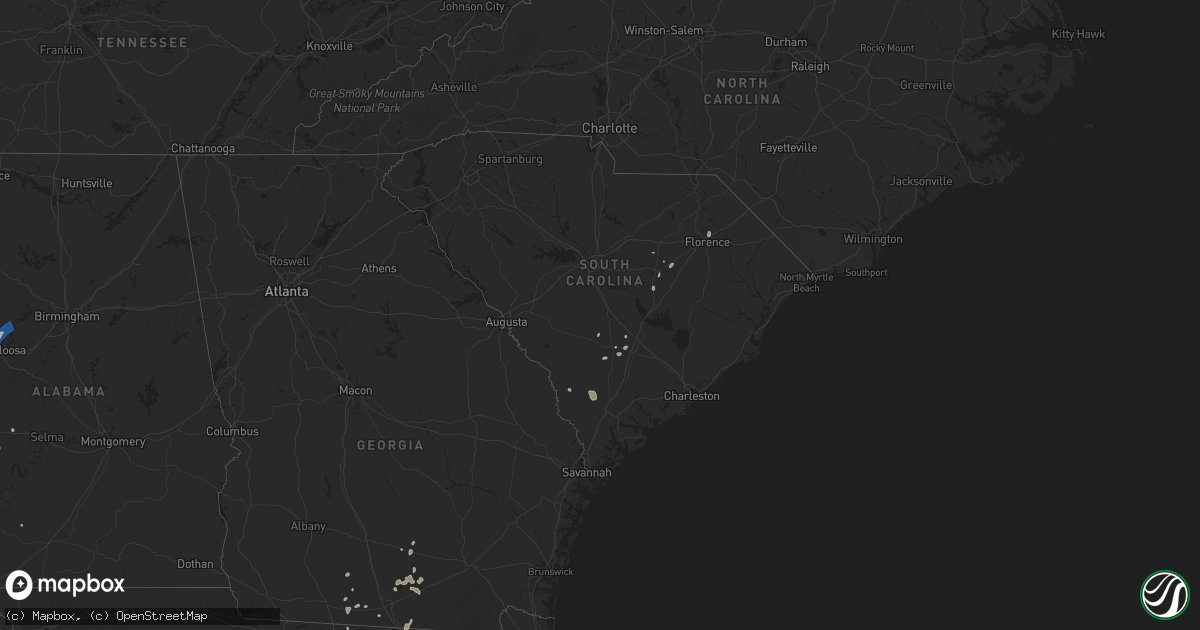 Hail map in South Carolina on June 26, 2024