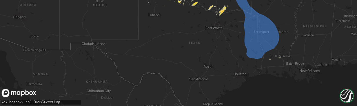Hail map in Texas on June 26, 2024