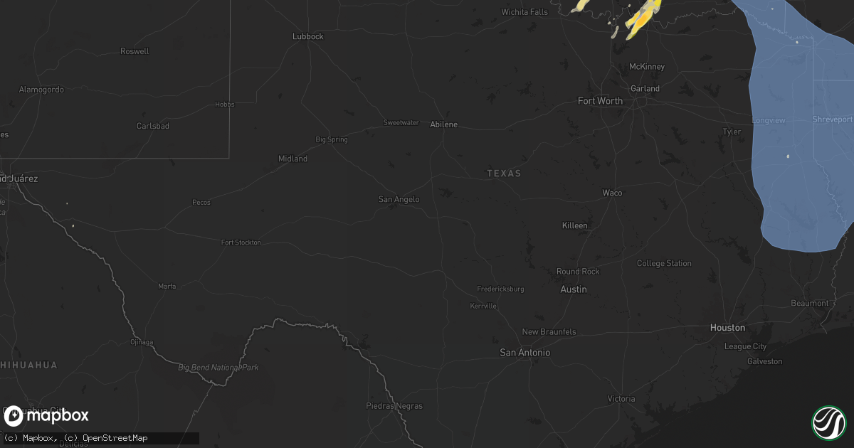 Hail map in Texas on June 26, 2024
