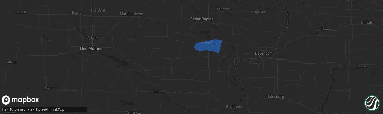 Hail map in Wellman, IA on June 26, 2024