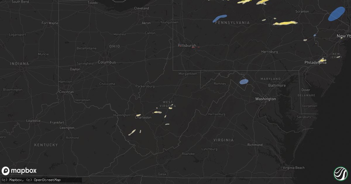 Hail map in West Virginia on June 26, 2024