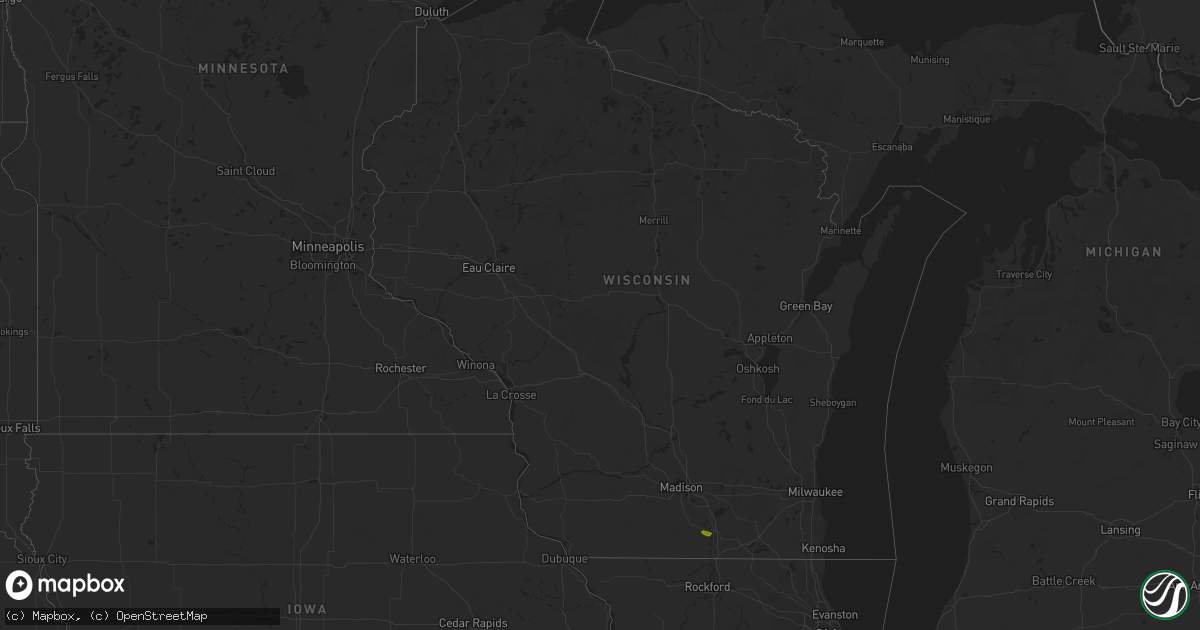 Hail map in Wisconsin on June 26, 2024