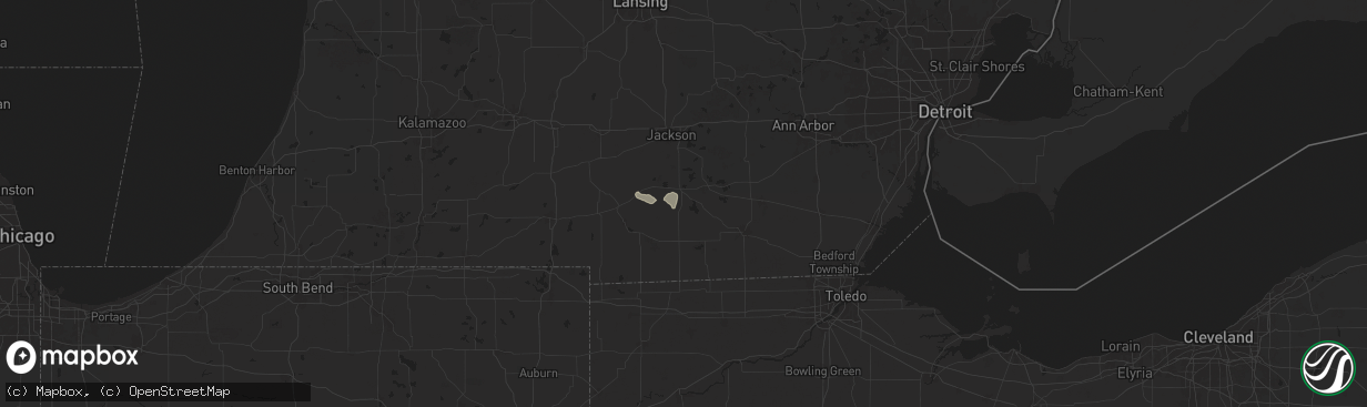 Hail map in Addison, MI on June 26, 2025