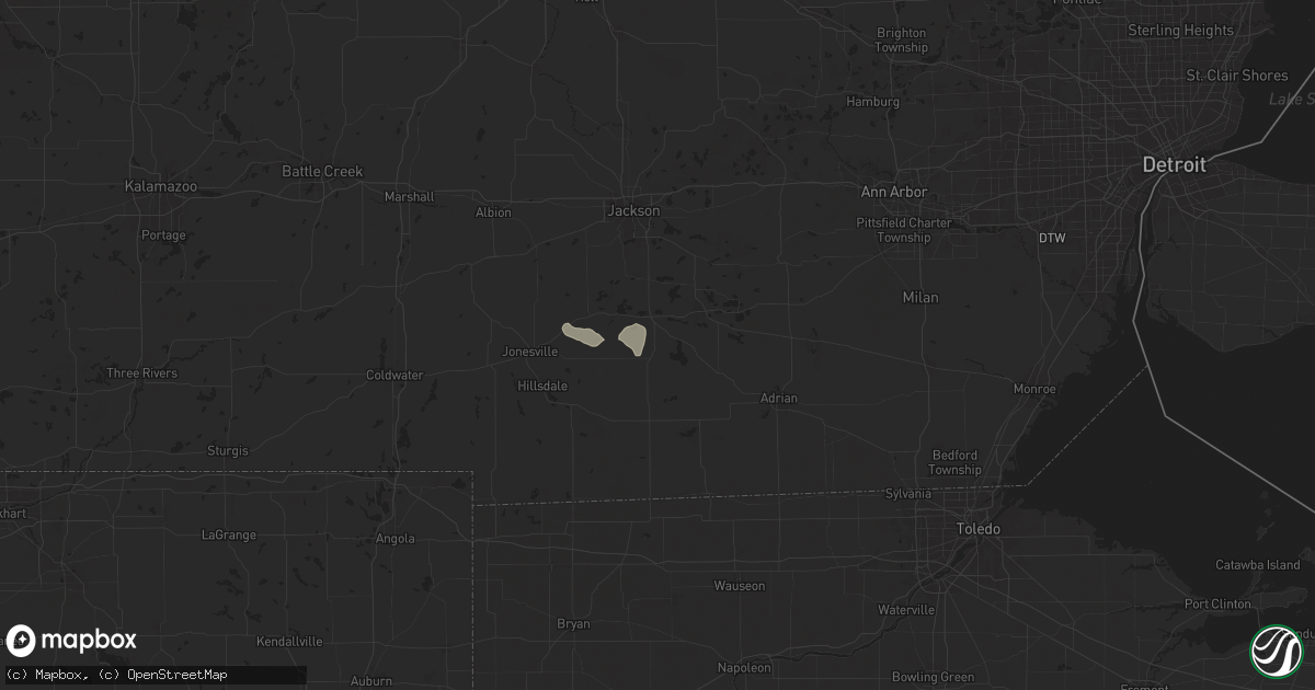 Hail map in Addison, MI on June 26, 2025