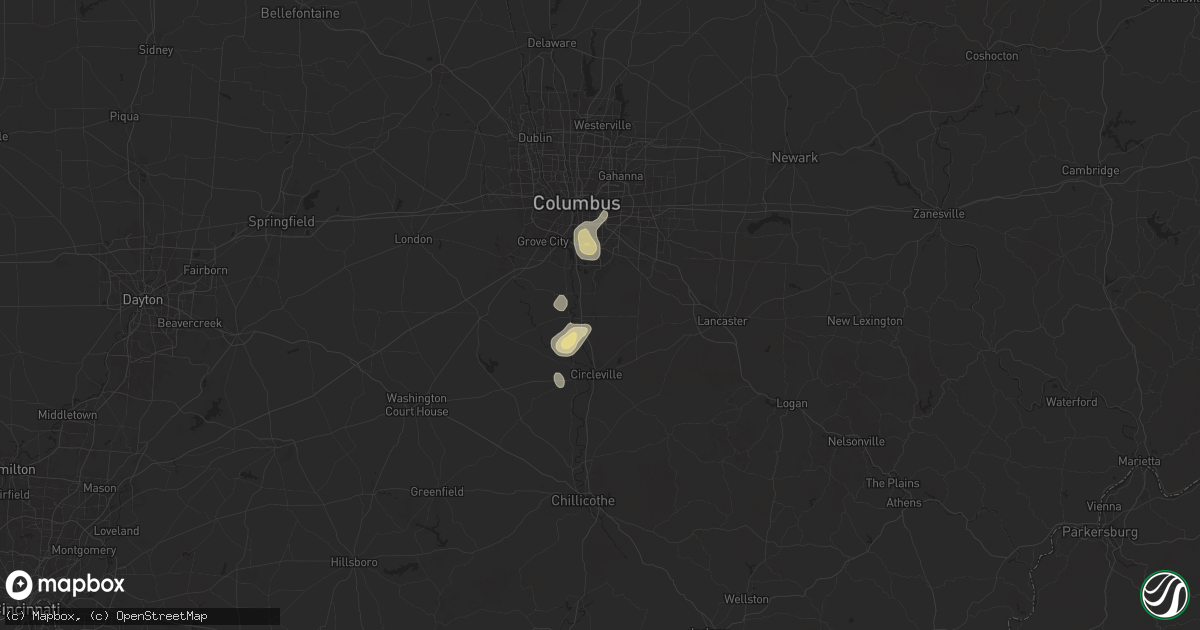 Hail map in Ashville, OH on June 26, 2025