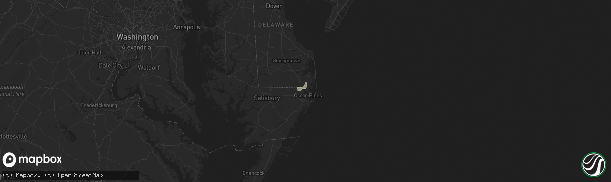 Hail map in Bishopville, MD on June 26, 2025