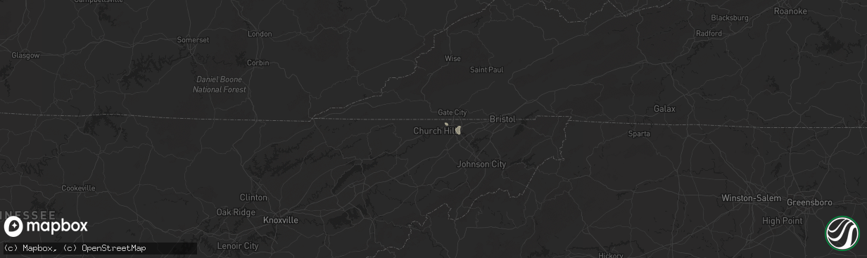 Hail map in Church Hill, TN on June 26, 2025