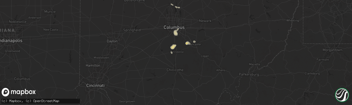 Hail map in Circleville, OH on June 26, 2025