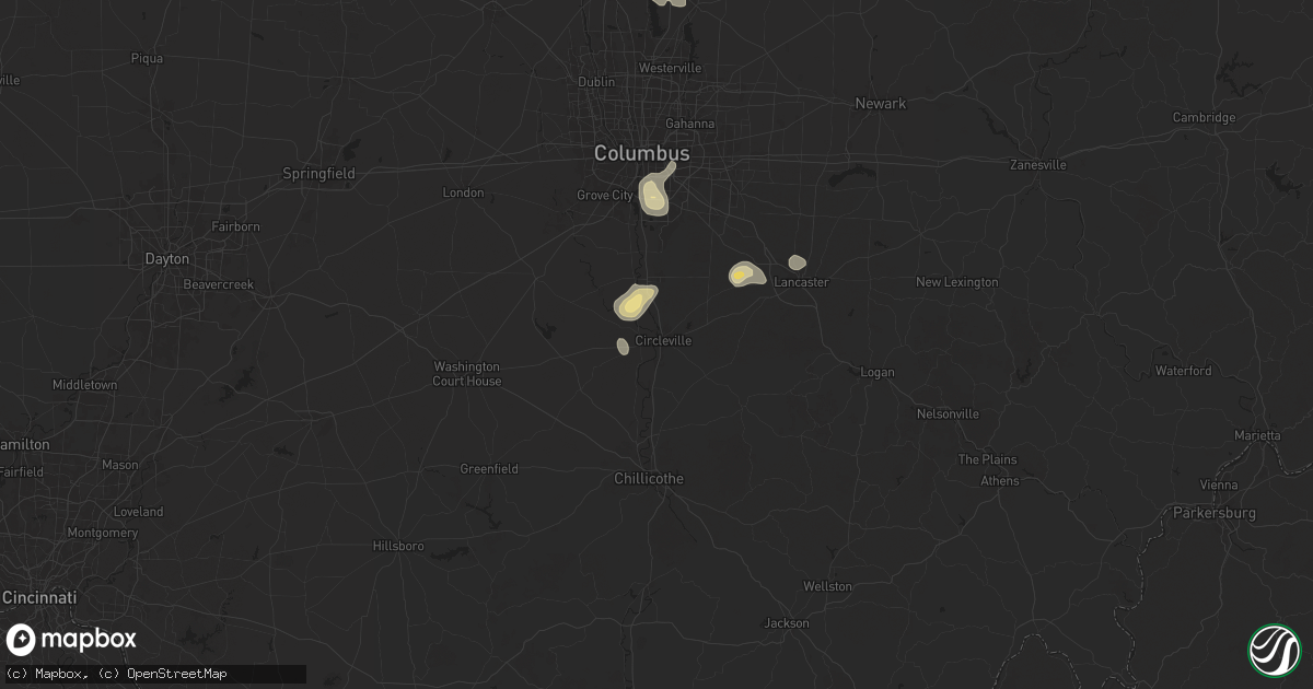 Hail map in Circleville, OH on June 26, 2025