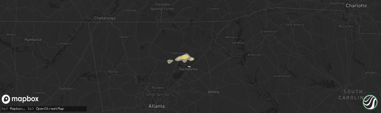 Hail map in Clermont, GA on June 26, 2025