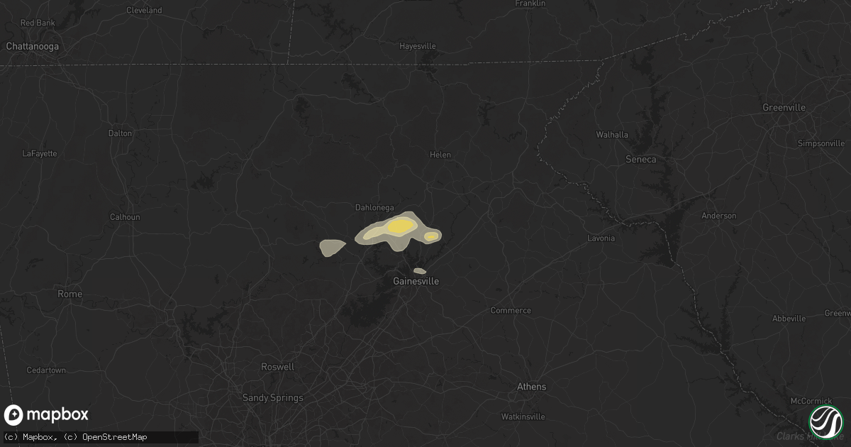 Hail map in Clermont, GA on June 26, 2025