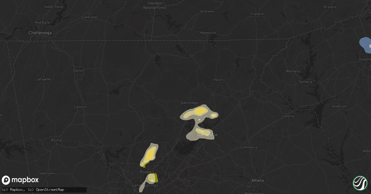 Hail map in Dahlonega, GA on June 26, 2025