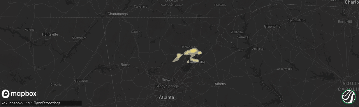 Hail map in Dawsonville, GA on June 26, 2025